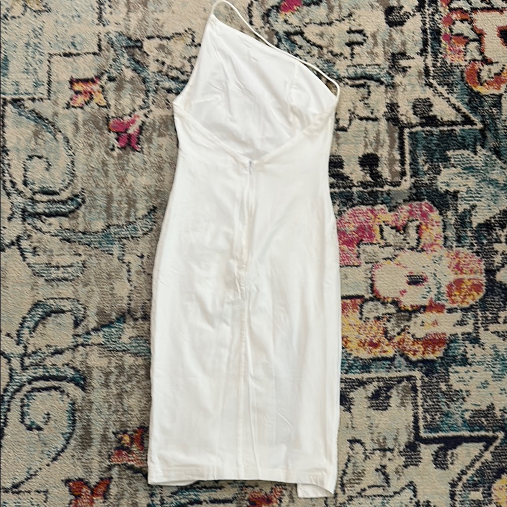 Revolve Superdown White One Shoulder Ruched Sheath Dress - Picture 2 of 3